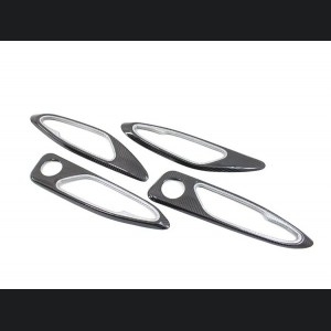 Alfa Romeo Giulia Interior Door Handle Surround Trim Set - Carbon Fiber - White Candy